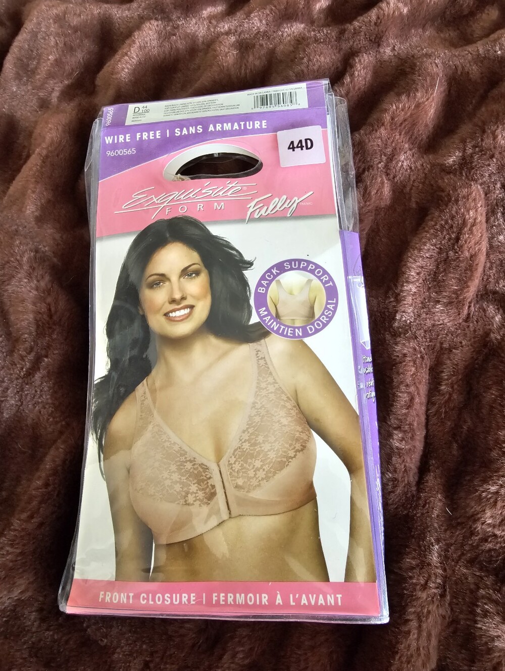 Playtex Fully Front Closure Wire-Free Lace Bra - Beige (44D)